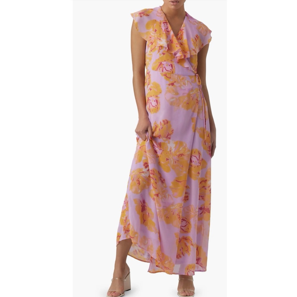 Vero Moda Hope Ruffle Wrap Maxi Dress in Orchid Bloom Aop Hope, Small